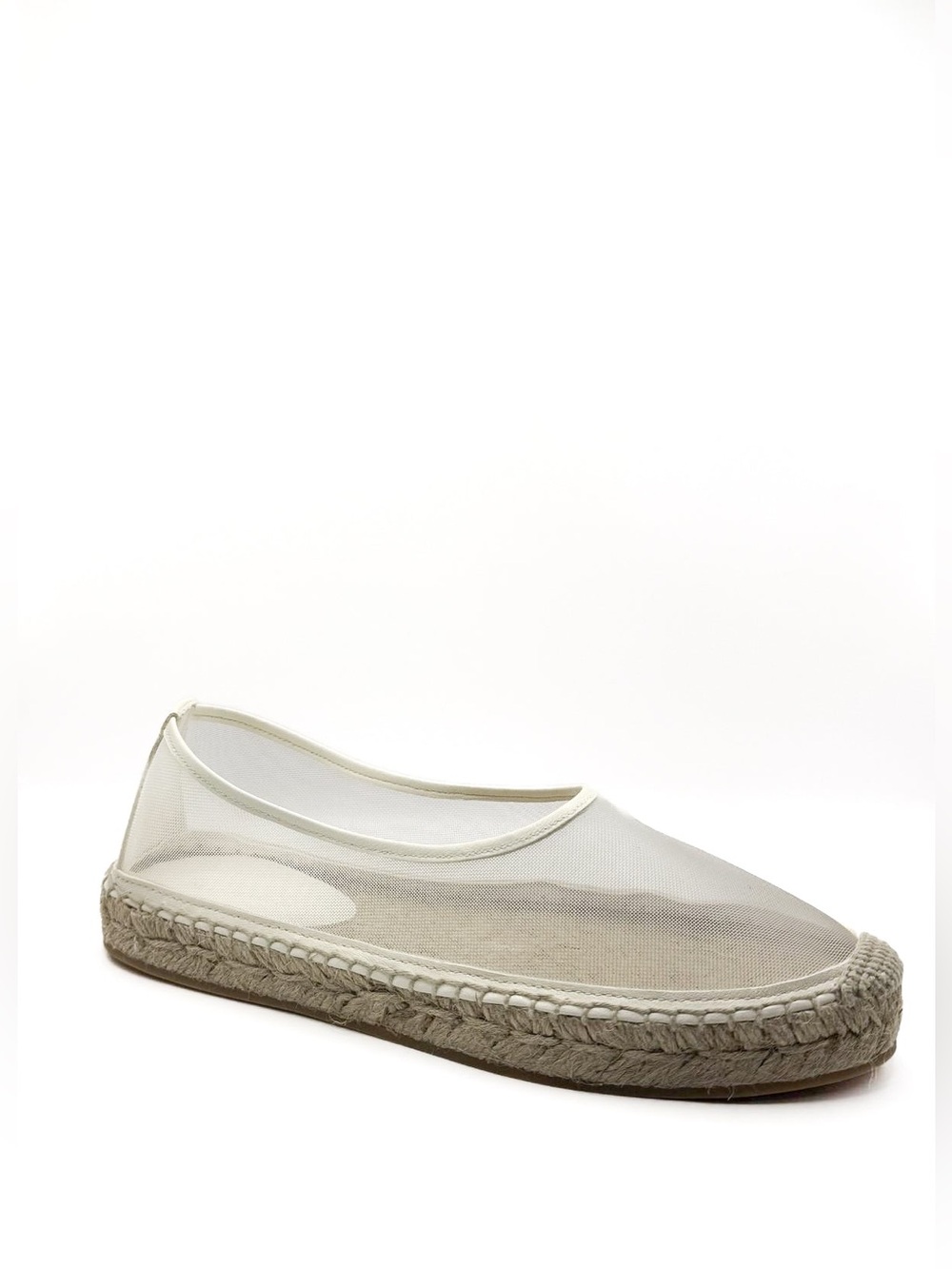 NIB Dear Frances Vespa Mesh Espadrille Flat in Off-White LeatherMesh Sz. 38.5